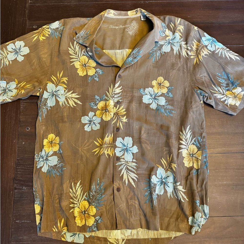 Tommy Bahama Brown Floral Men's Shirt